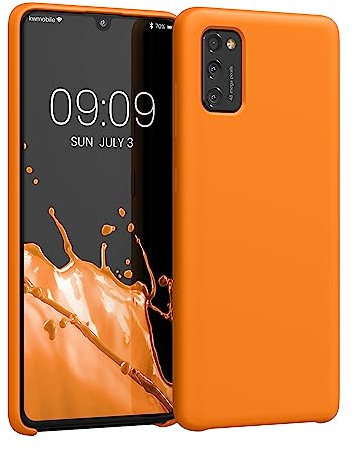 kwmobile Hülle kompatibel mit Samsung Galaxy A41 Hülle - Silikon Handy Case - Handyhülle weiche Oberfläche - kabelloses Laden - Fruity Orange
