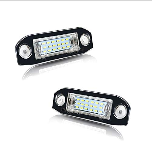 YANHAO Nummernschildleuchten Xenon White Car Number License Plate Lights Fit Fuhren for Volvo C30 C70 S80 V70 XC70 S40 V50 S60 V60 XC60 XC90 Etc Kennzeichen Beleuchtung