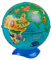 EXERZ 10CM Mini-Globus (Wildes Tier), mit eingebautem Bleistiftspitzer – Englische Karte