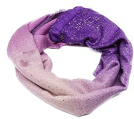 QUEEN HELENA Warmer Winterschal mit Strass Damen SC22-4 violett, Einheitsgröße