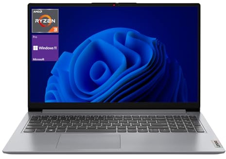 Lenovo IdeaPad 1 Laptop, 15.6” FHD Display, AMD Ryzen 3 7320U Processor (Beat i3-1115G4), 8GB RAM, 256GB SSD, Wi-Fi 6, SD Card Reader, HDMI, Webcam, Windows 11 Pro, Cloud Grey