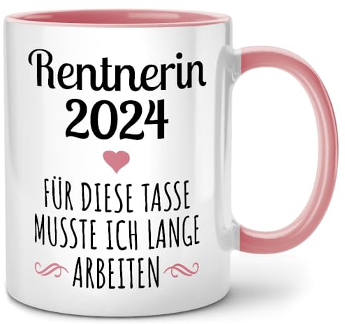 Seness Rentnerin 2025 Für diese Tasse musste ich lange arbeiten, Rente Tasse mit Spruch, Ruhestand Geschenk für Anfänger Frau, Renteneintritt, Abschiedsgeschenk Kollegen, Rentner Abschied Kollegin