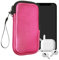 kwmobile Handytasche für Smartphones XL - 6,7/6,8 - Neopren Handy Hülle Metallic Pink - Handy Tasche 17,2 x 8,4 cm Innenmaße