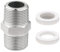WestCH 1/2 Duschschlauch Adapter Edelstahl Doppelnippel Duschschlauch Verbinder Verlängerung Gewindefitting Adapter mit 1 pcs Bubbler Spüle Belüfter Filter Element 1 x Dichtungen