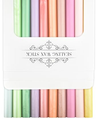 Mceal Heißklebepistole Versiegelungswachsstangen, Versiegelungswachssticks für Wachssiegelstempel, 10 Stück Packung(Mischfarbe - Bonbon)