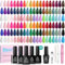 Beetles Gel Nagellack, 70-teiliges Gel Polish Set – 60 Farben Gellack Set nit Basislack glänzend matt Decklack Rot Schwarz Nude Weiß Geschenke für alle Jahreszeiten für Frauen