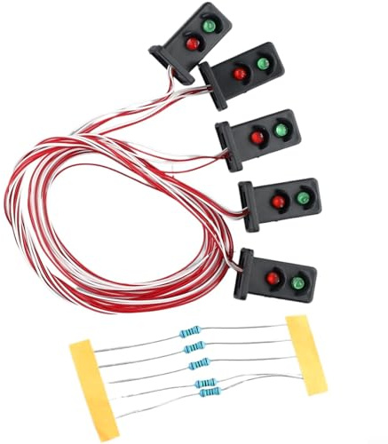 LED Signalleuchten für Modelleisenbahn, 5 Stück, 20mm, grün/rot, Zwergsignale