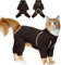 Katzinst Katzenpullover,Katzenbekleidung aus Klebrigem Fell mit Reißverschlüssen,Katzenpyjamas, 4-beinige Katzenbekleidung, Vorbeugung von Haarausfall,Katzenbody Langarm, (Coffee,2XL)