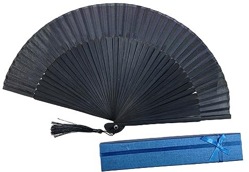 YENVWG 2 Pack Large Folding Fan For Festival Vintage Silk Hand Fans Women Men Chinese Japanese Foldable Dance Fan