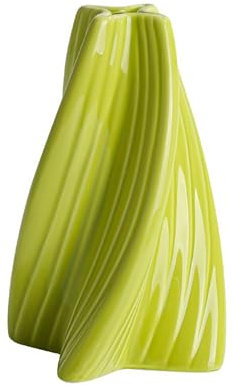 MINGZHE Minimalistische Blumenvase, Hellgrüne Keramikvase, Gedrehte Vase, Moderne Vase für Blumen, Vasen, Heimdekoration, 19 X 12 cm