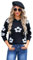 HEYPORK Damen Herbst Winter Warm Bequem Pullover Casual Mode Strickjacke Strickpullover Frauen Blume Personalisierte Pullover(Schwarz, XL)