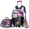 HTgroce 3pcs Kinder Trolley Rucksack Schultasche Schulranzen Mädchen schultrolleys Schulrucksack Reisegepäck School Bag Trolley