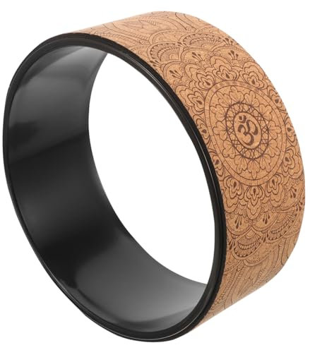 KICHOUSE Yoga Matte Kork Großes Yoga Rad Aus Pu Kork Yoga Wheel Für Rückendehnung Rückenschmerzen Und Flexibilität Ideales Zubehör Für Yoga Und Pilates Tragbar Und Multifunktional