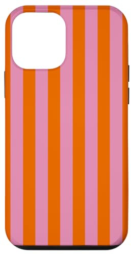 Orange Pink gestreift niedlich mädchenhaft ästhetisch adrett gestreift Hülle für iPhone 12 mini