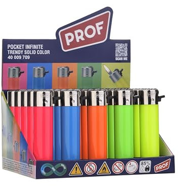 Pack de 25 Mecheros Redondos Recargables con Piedra Reemplazable Exclusivo EN DISPAU (Trendy Solid Colores)
