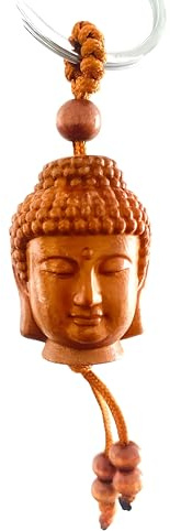 WOO MANTO 1 porte-clés Bouddha en bois, cadeau bouddhiste pour homme et femme
