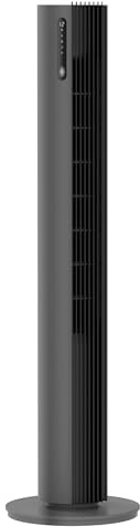 Climative Turmventilator 110 cm Standventilator sehr leise Ventilator mit Fernbedienung Tower Fan 30W 12 Geschwindigkeiten Timer 12h Ionisierung Luftkühler PURE Plasma Grau