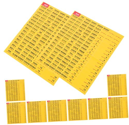HOMSFOU 10 Feuilles D'Étiquettes De Disjoncteur Étiquettes De Panneau Électrique Autocollants Étiquettes De Panneau De Disjoncteur Autocollants D'Étiquette De Panneau De