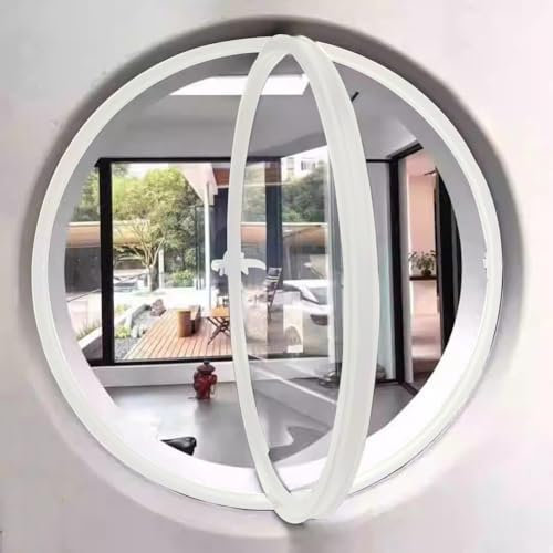 Ventana Redonda giratoria de aleación de Aluminio, Ventana de Ojo de Buey de Vidrio Templado con manija para decoración de Pared, Ventana abatible para Cocina y hogar, Color Blanco, 3,60 cm/