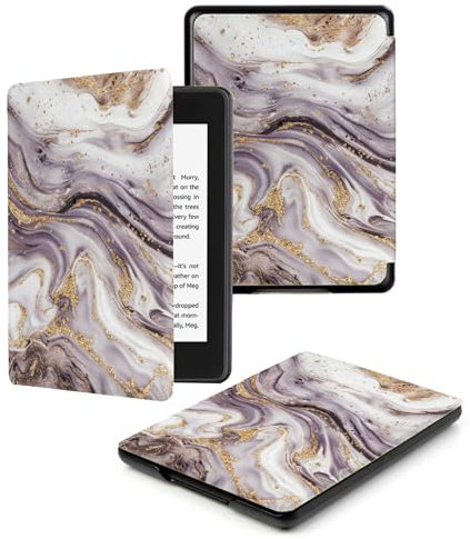 Case for 6 Kindle Paperwhite 5th/6th/7th Generation Cover with Smart Auto Sleep/Wake Function for Kindle Paperwhite (2012-2017 Versions),White Marble Gold Foil