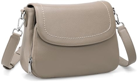 befen Echtleder Umhängetasche Damen Mittelgroß Handtasche RFID-Blockierung | Leder Crossbody Bag Schultertaschen für Frauen Saddle Bag mit integrierter Brieftasche