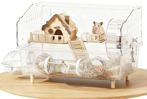 Acryl Hamsterkäfig 2-Etagen Klar-Acryl Gehege
