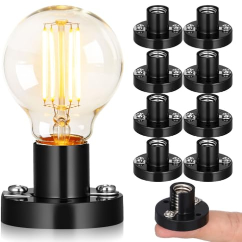 Beavorty Lot De 10 Douilles D’Ampoule E10 À Vis Support De Lampe Pour Expériences De Physique Et Circuits Électriques Installation Facile Usage Intérieur Et Extérieur