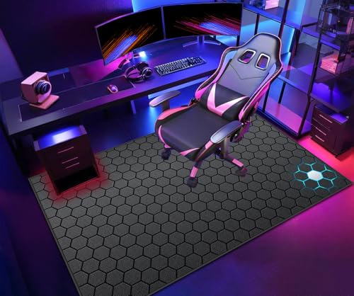 NBVYCHSS Under Chair Floors Protectors for Office Chair Large 60 x 90 cm Floor Gaming Chair Mats Non-Slip, Computer Chair Mat for Carpet Rectangle Floor Desk Mat, Gaming Rug Chairmat for Hard Floors