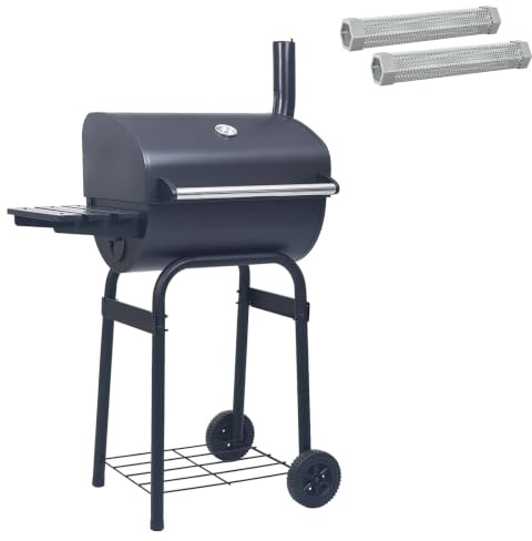 vidaXL Parrilla de carbón 75 x 48 x 120 cm Plateado