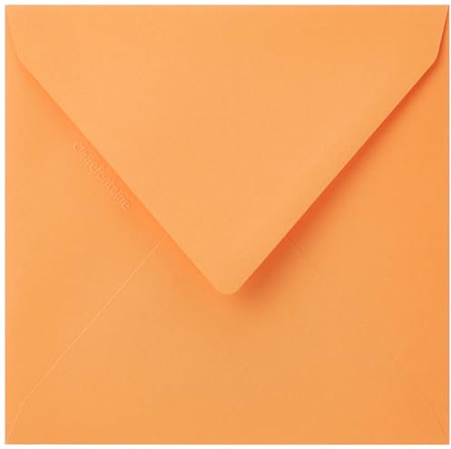 Clairefontaine 5598C - Packung mit 20 Umschläge Pollen, 140 x 140 mm, 120g, ideal für Einladungen und Korrespondenz, Clementine, 1 Pack