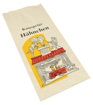 PAPSTAR 1 Karton = 10x100 Hähnchenbeutel, Papier mit Alu-Einlage 28 cm x 13 cm x 8 cm Weiss Max & Moritz 1/1 11520