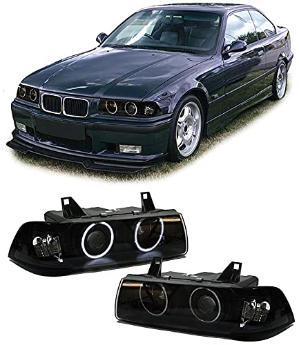 CCFL Angel Eyes Scheinwerfer schwarz für BMW 3ER E36 Coupe Cabrio