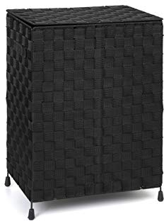 ARPAN Cesta para la Colada con Tapa y asa de inserción para facilitar el Transporte, práctica Caja organizadora para Ropa, Juguetes, Negro, W24.5 X H50.5 X D35.5 cm