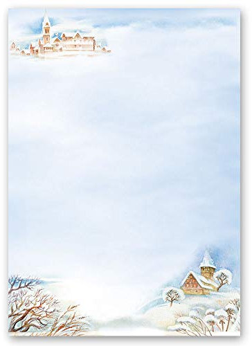 20 Blatt Briefpapier Natur & Landschaft WINTERLANDSCHAFT - DIN A4 Format - Paper-Media