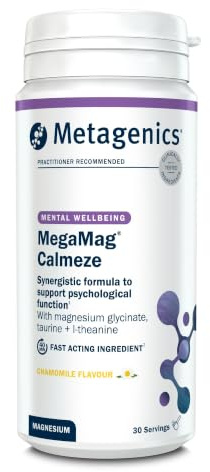 Metagenics MegaMag Calmeze Magnesium Powder - High Potency Magnesium Glycinate for The Reduction of Fatigue & Tiredness - Chamomile - 30 Servings