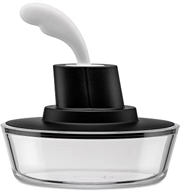 Alessi SHIP SHAPE Behälter aus thermoplastischem Harz, scwarz mit Spachtel aus Edelstahl, Schwarz, 3.5 x 16 x 10 cm