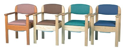 Homecraft Royale Commode Chair, Toilet for Bedside or Downstairs, Padded for Seat Comfort, For Elderly or DIsabled - Blue