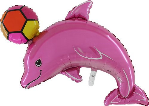 BALLOON SHOP Der rosa 45-Zoll-Delfin Mit dem Ball-Folie-Ballon - Bläst Mit der Luft Oder Helium (CS60) Auf