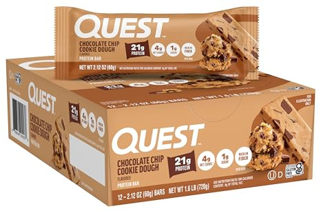 Quest Nutrition 60g Chocolate Chip Cookie Dough Protein Bar - Pack of 12