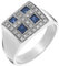 Orphelia Damen-Ring 750 Weißgold rhodiniert Diamant (0.25 ct) weiß Rundschliff Saphir Gr. 55 (17.5) - RD-33153/55