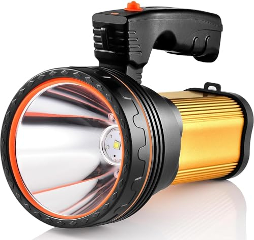 CSNDICE Torch Rechargeable, Torches LED Super Bright, IP65 Waterproof Rechargeable Torch, 10000mAh Long Lasting Flashlight for Outdoor Emergency, Camping, Power Cuts, Hiking.