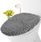LuxUrux Toilet Lid Cover, Extra-Soft Plush Seat Washable Shaggy Microfiber Standard Toilet Lid Covers for Bathroom Machine Wash & Dry. (18 x 18'', Light Grey)