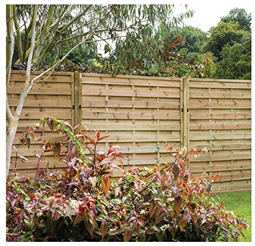 Forest Garden 1.8m x 1.2m Pressure Treated Decorative Europa Plain Fence Panel - Pack of 3