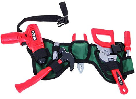 BSD Gioco d'Imitazione - Utensili Giocattolo, Attrezzi da Lavoro per Bambini, Attrezzi Giocattolo con Cintura degli Attrezzi per Bambini