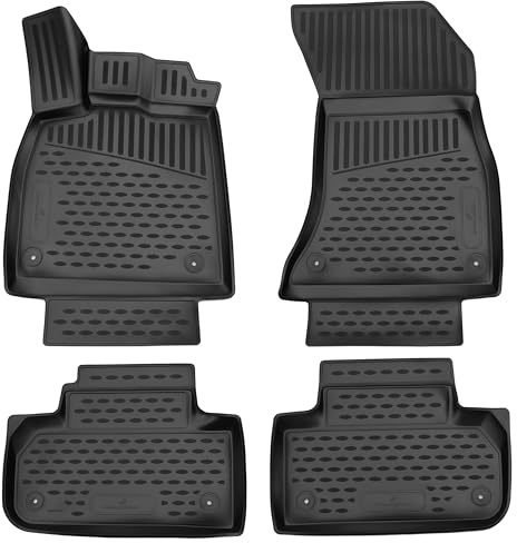 Walser XTR Gummi Fussmatten Auto für Audi Q5 05/2016-Heute, 100% passgenaue Auto Fußmatten, robuste Universal Fußmatte Auto, Gummimatten Auto, Auto Fussmatten Gummi, Auto Gummimatten