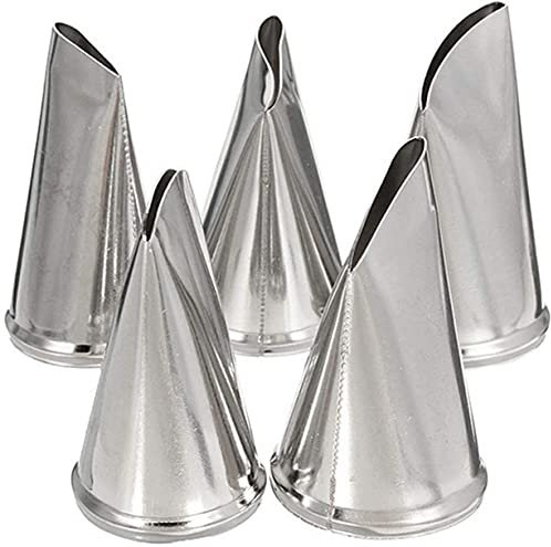 FYBlossom Douilles Pâtisserie en Acier Inoxydable, 5 PCS Douille Cannelée Professionnelle, Grande Douille A Patisserie pour Tarte, Pâtisserie, Bonbon, Cupcakes Et Cookies
