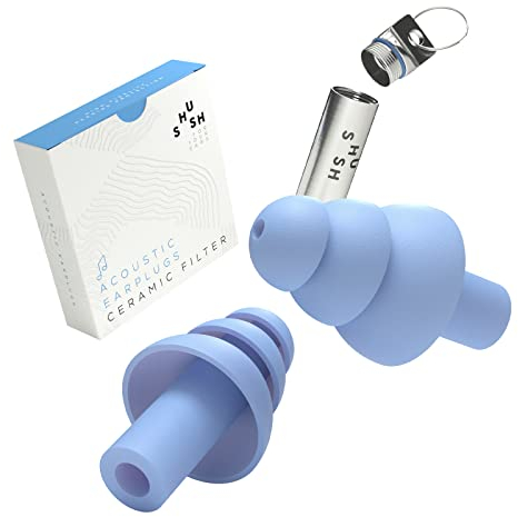 Shush Acoustic Earplugs - Ohrstöpsel für Musik auf Festivals, Konzerten und Partys - Gehörschutz mit keramischem Hi-Fi Filter (SNR 23 dB) - Überlegene Klangqualität - 365 mal wiederverwendbar