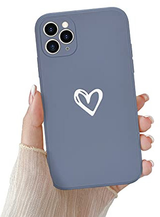 Newseego Compatible with iPhone 11 Pro Case, Cute Fashion Love-Heart Pattern Protective Case for iPhone 11 Pro Soft Lightweight Liquid Silicone Back Cover Anti-scratch Bumper for iPhone 11 Pro-Grey