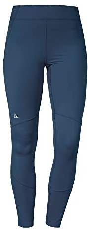 Schöffel Damen Tight Imada L, Wanderleggings mit integrierter Handytasche, Sportleggings mit elastischem Bund und 4-Wege-Stretch, dress blues, 34