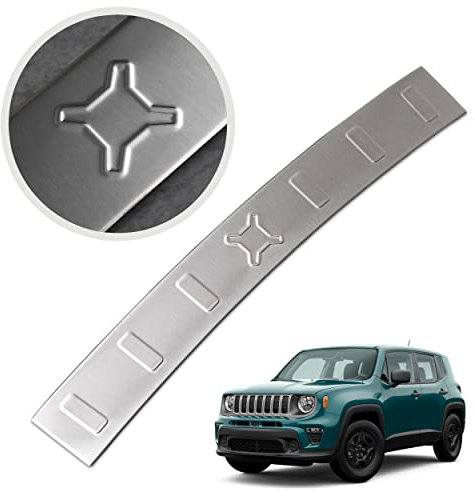 Chromemaster | Protezione Paraurti Posteriore Compatibile Con Jeep Renegade Dal 2014 | Acciaio Inossidabile INOX Spazzolato, Argento Opaco | Protegge La Vernice